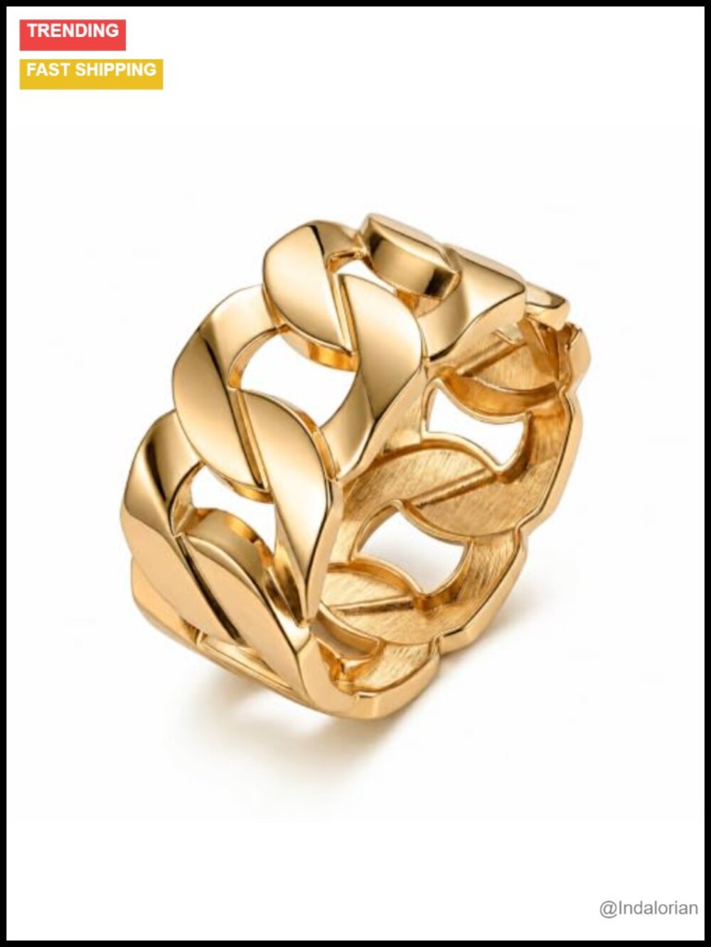 Chunky Gold Chain Link Cuff Bangle Bracelet Hinged Statement Jewelry